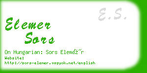 elemer sors business card